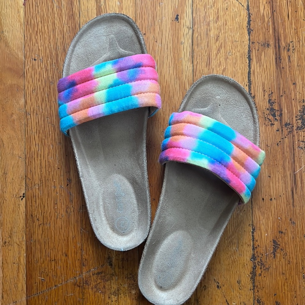 Cat & Jack Girls Rainbow Slider Sandals size 2